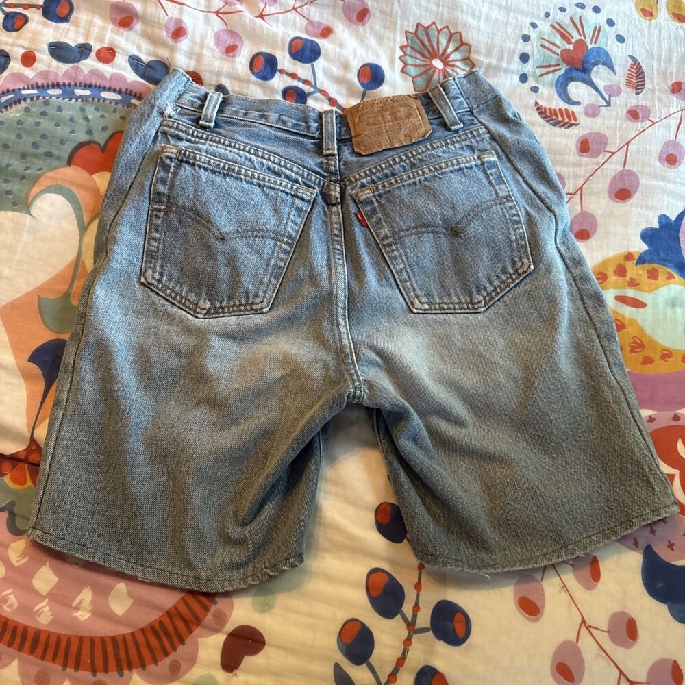 Vintage 80's USA Levi's 501 Jean Shorts Denim Distressed Custom Cut Off | Wmns 6 - Picture 3 of 12